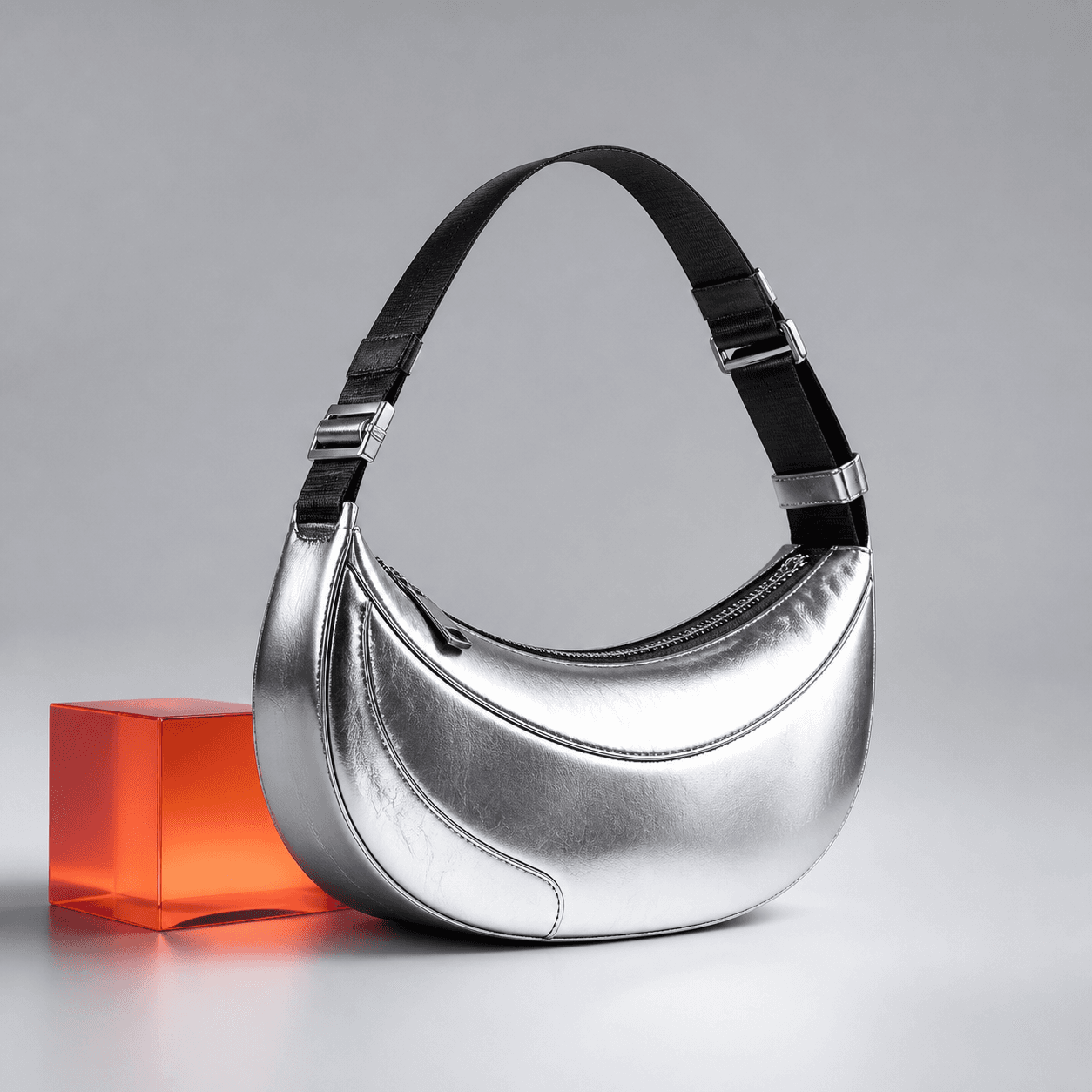 Mini chrome shoulder bag
