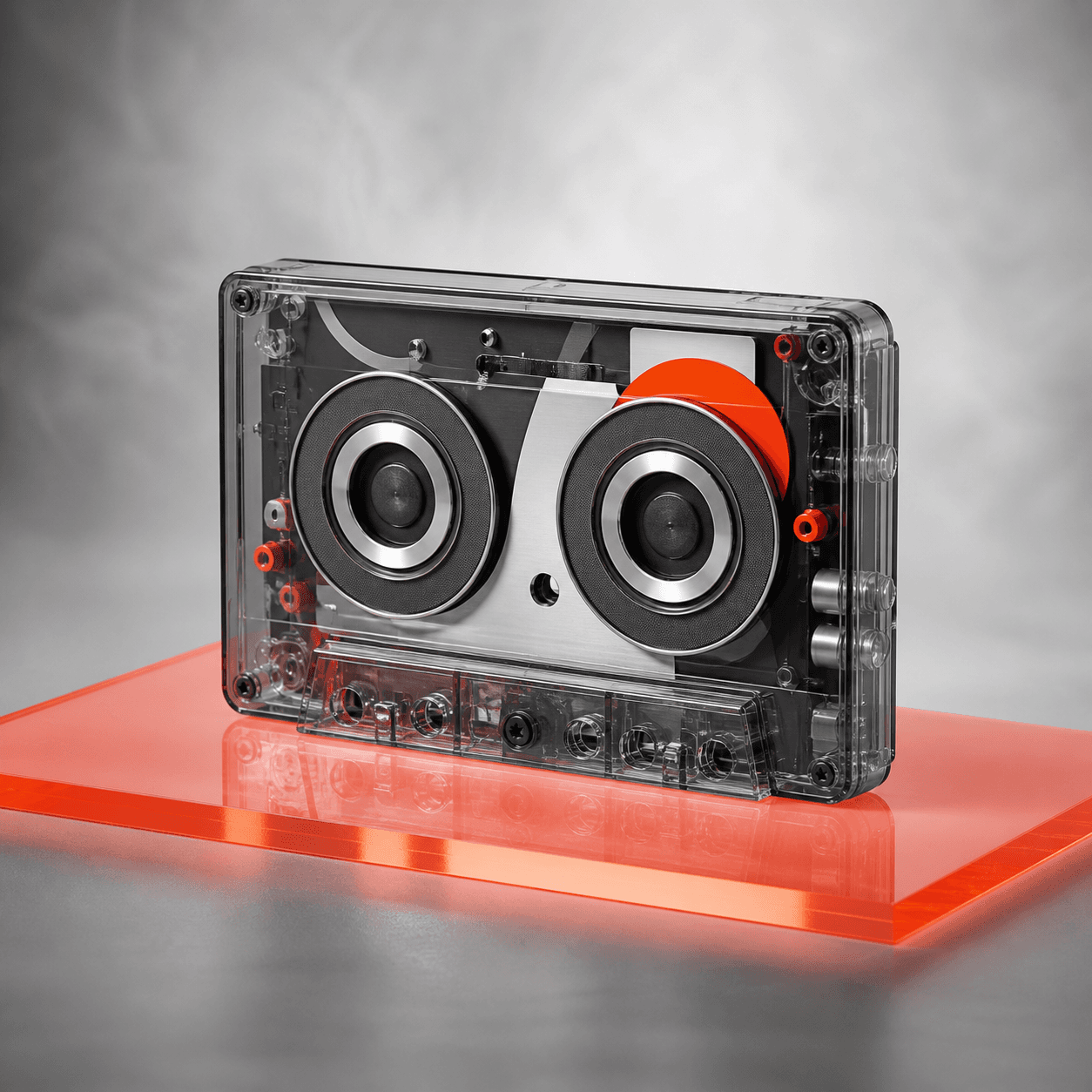 Transparent cassette-shaped Bluetooth speaker